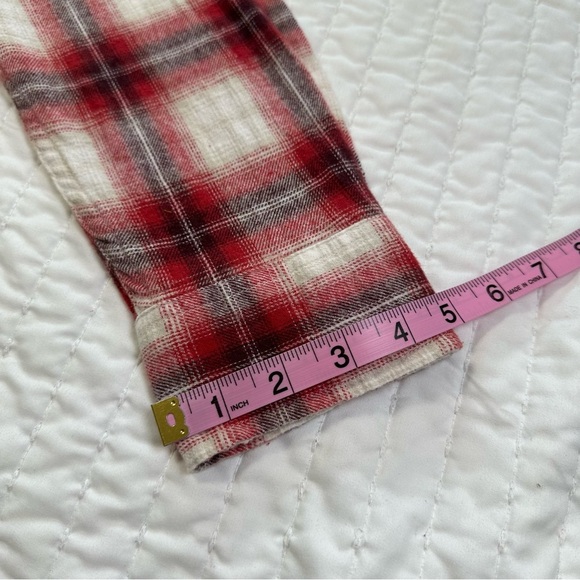 NWT Lucky Brand Men’s Flannel Plaid Shirt Size XL Classic Red and White Western - Picture 7 of 12